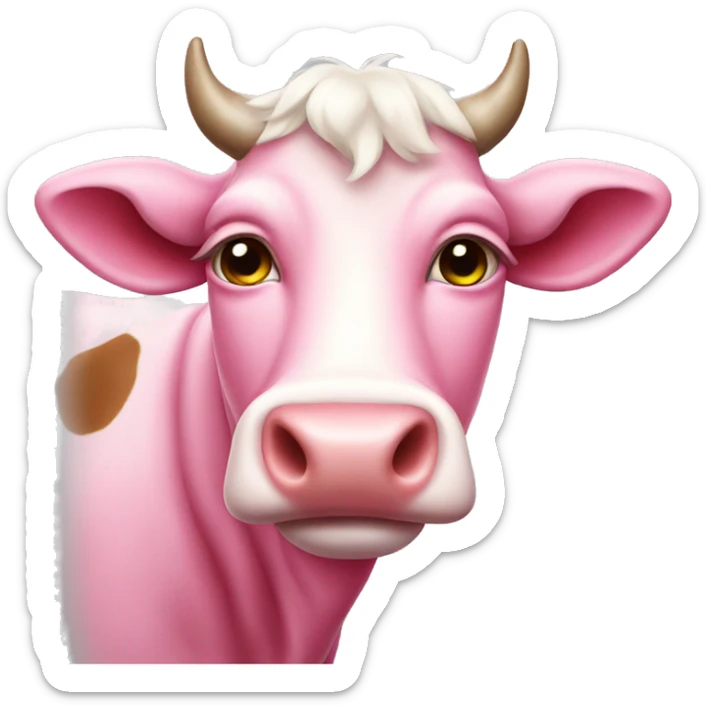 Pink cow sticker