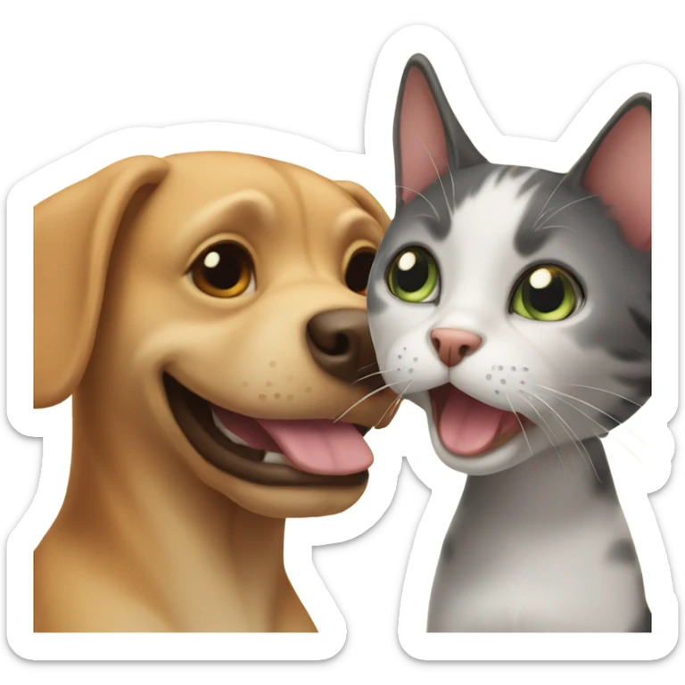Dog and cat sticker