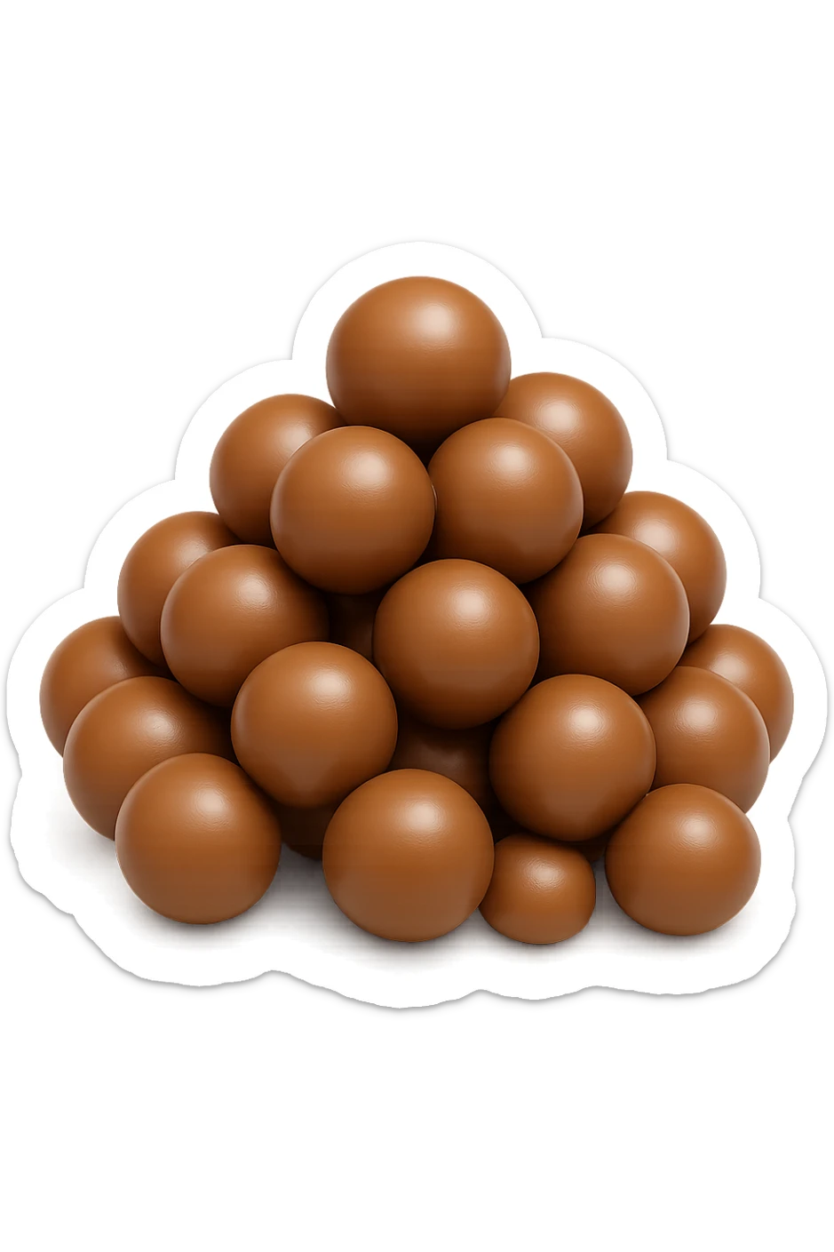 EMOJI STILE IPHONE 3D DI UNa montagna di feci a palline stile emoji iphone E FALLO MOLTO REALISTICO IN 3D sticker