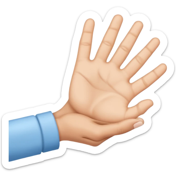 make it the exact hex color of A8F2F9, the last picture the handshake emoji. make it both look like an actual hand with 5 fingers sticker