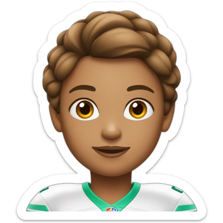 Fille à la peau pâle et au cheveux bruns clair qui joue au football sticker