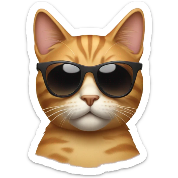 Cat with sunglasses sticker