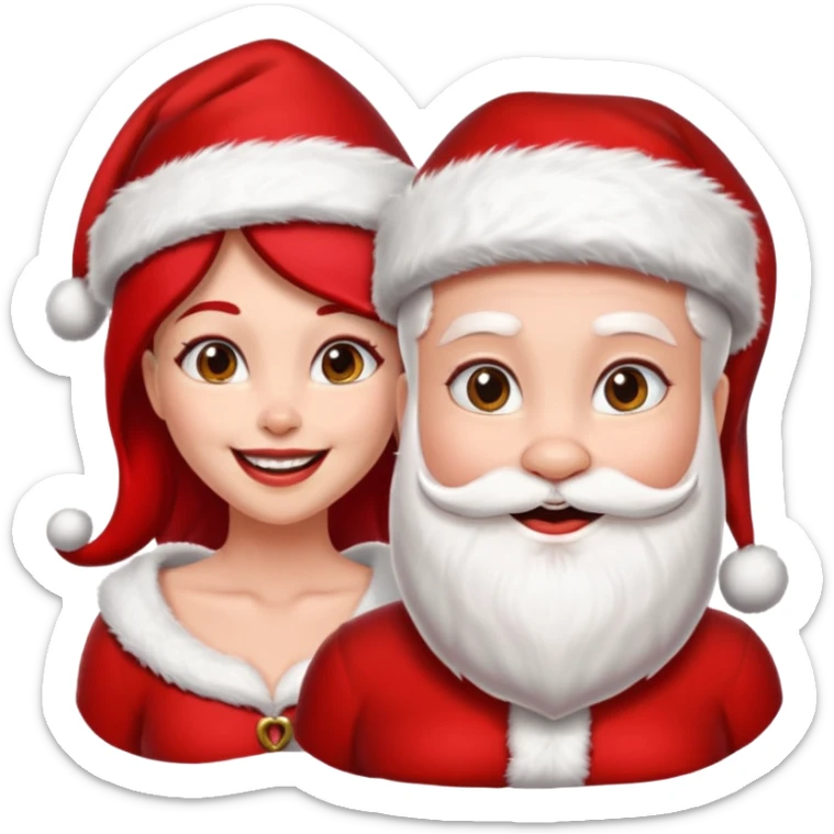 Make an emoji of a couple but as Santa Claws and female Santa Claws sticker