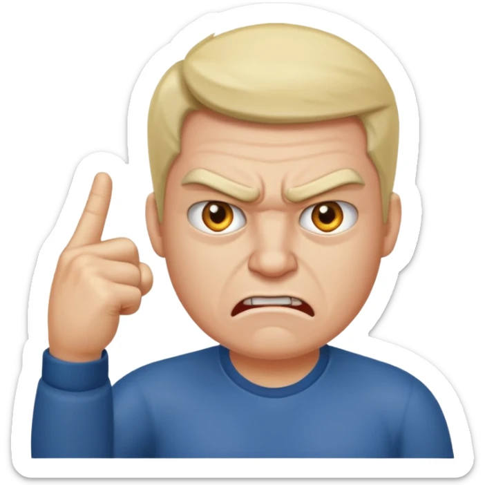 Cree moi un emoji d’un humain qui fait un doigt d’honneur  sticker