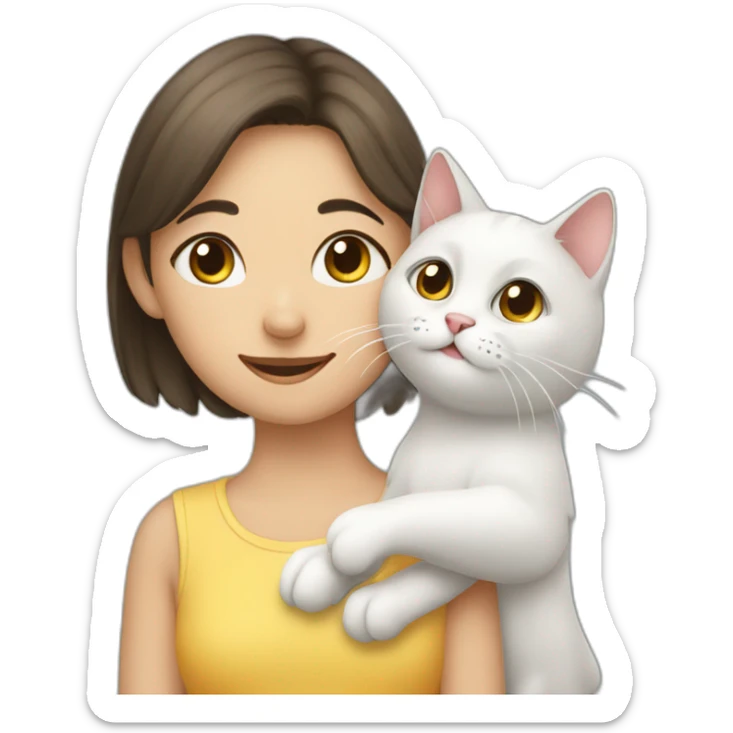 cat dandicng with girl sticker