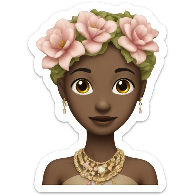 flower girl with jewelry hands skinny sticker