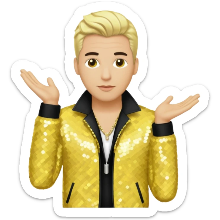 Bryan Abrams, R&B Singer (b. 1969) from Color Me Badd with blonde hair , yellow sequin outfit sticker