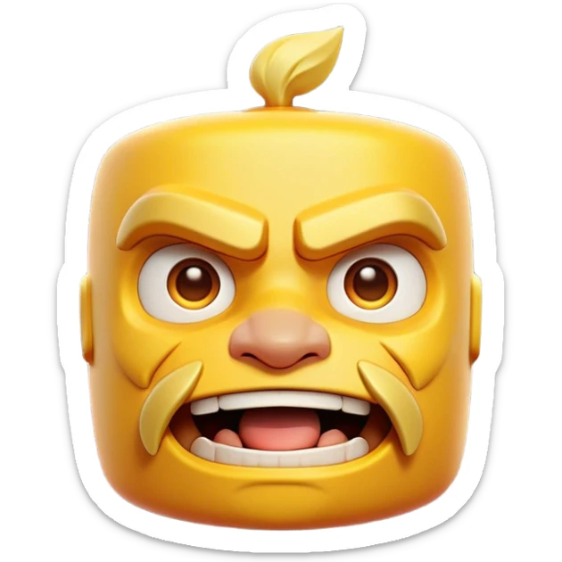 Clash of Clans aesthetic: Cinematic Playful Game Boy Portrait Emoji, rendered in a 3D vector-style similar to standard emojis with minimal shading and bold, simplified shapes. A compact, distinct form with signature details, softly glowing with a nostalgic gaming charm. Simplified yet unmistakably iconic, highly detailed and consistent, glowing with a soft radiance and high shine. Stylized with a touch of retro gaming magic and a soft glowing outline, capturing the essence of a beloved gaming relic with a friendly, playful manner! sticker