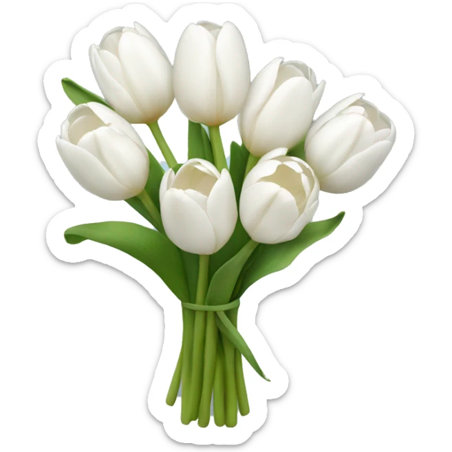 white tulip bouquet  sticker