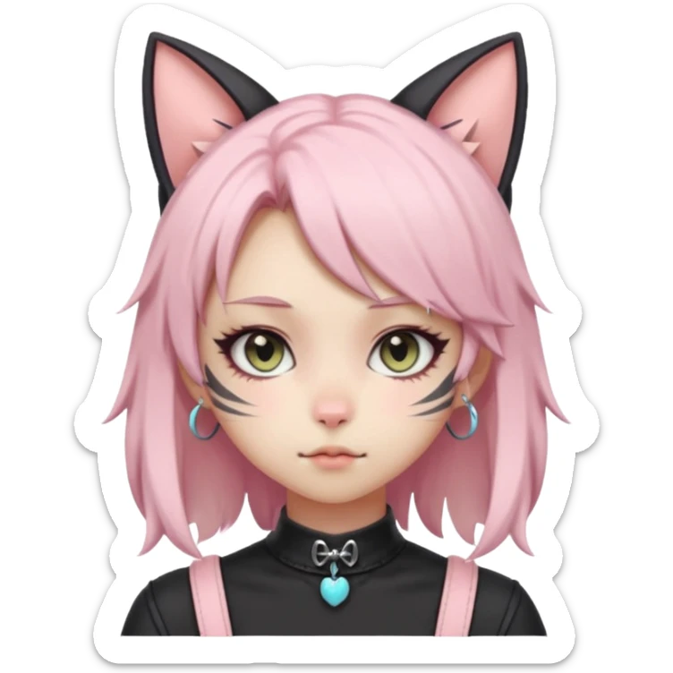Pastel Edgy Kawaii Cute Beautiful Elegant Pretty Anime Punk Lolita Catgirl sticker
