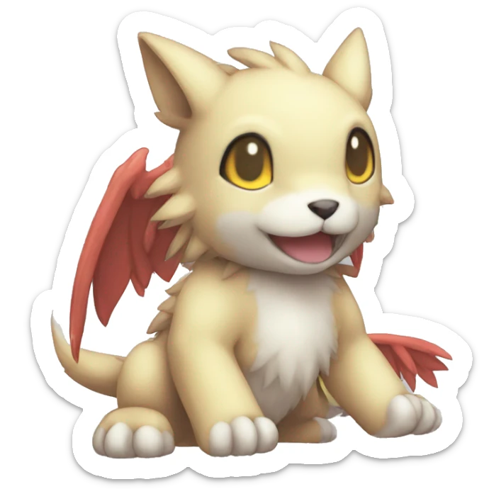 cute kawaii cool edgy Digimon-Fakemon-animal full body sticker