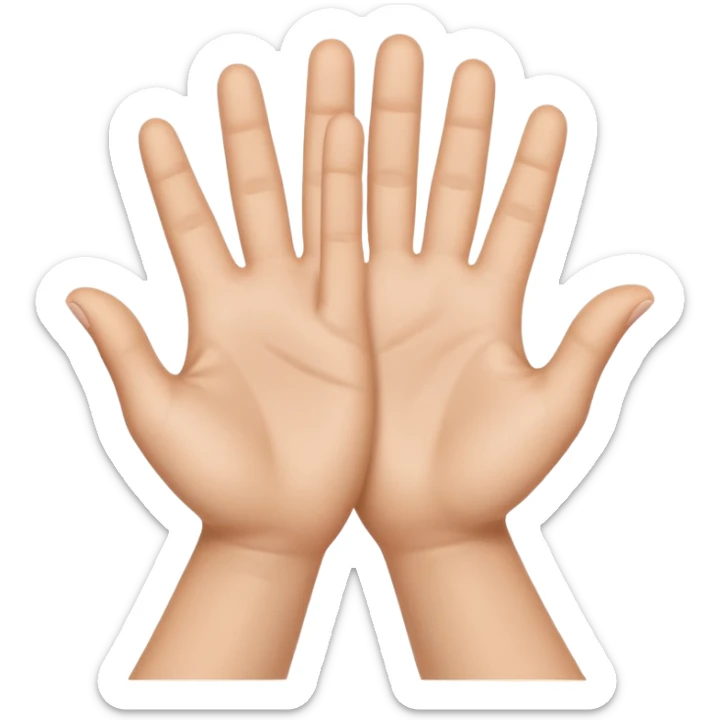 Emoji icon of open hands facing up, soft realistic skin texture, smooth shading, minimal details, centered composition sticker