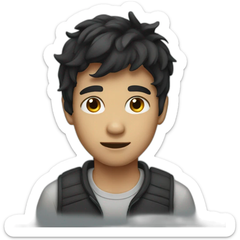 boy with dark hair sticker
