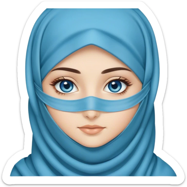 Turkish beautiful finish Konya girl blue eyes long eyelashes with niqab sticker