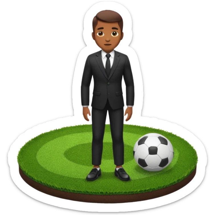 shin padBlack suit shoes circular patch of football grass sticker