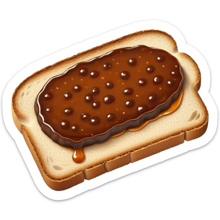 slice of bread with with a squeeze of vegemite sauce on top sticker