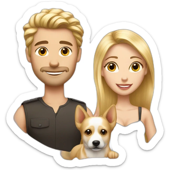 blond-hair-sexy-man-and-girl-with-dog sticker