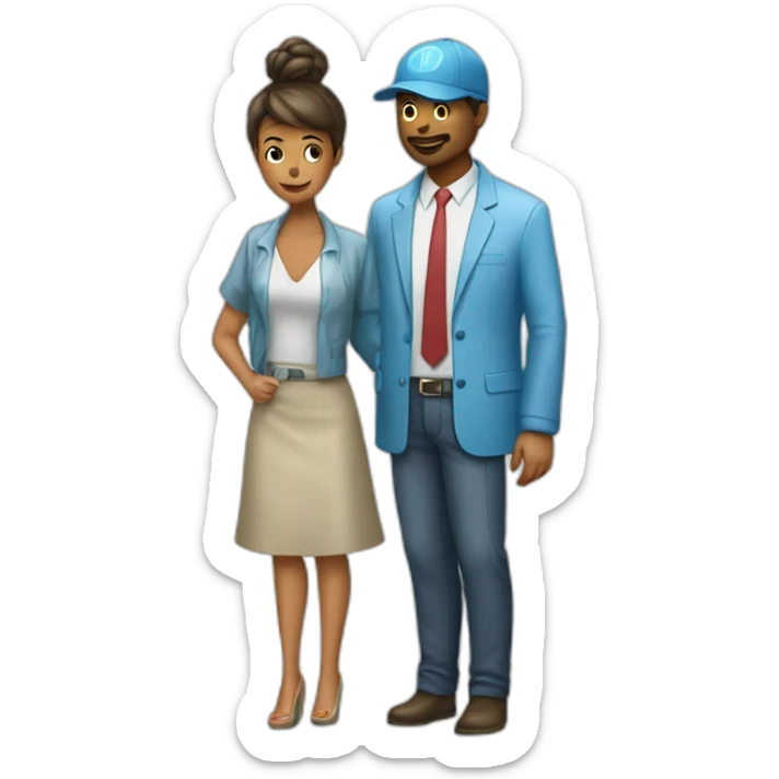 Un homme et une femme qui prennent une douche ensemble sticker