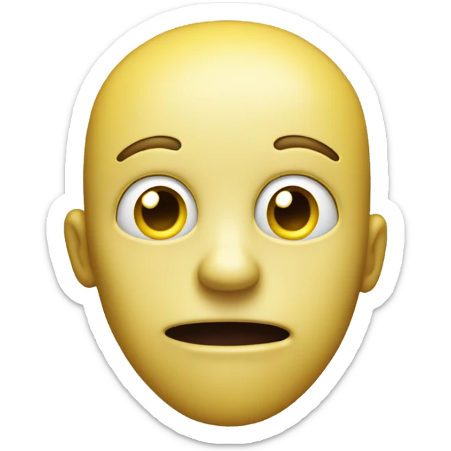 Yellow emoji open mouth no teeth with eyes looking up and whites of eyes showing sticker