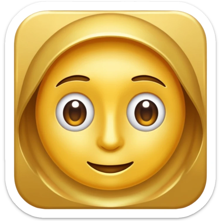 eine goldene schallpatte die ein cartoon gesicht drauf hat und lächelt sticker