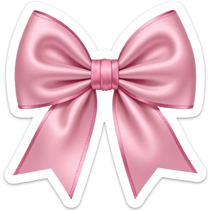 pink coquette bow with a heart in the middle, delicate and feminine, soft pink tones, elegant details sticker