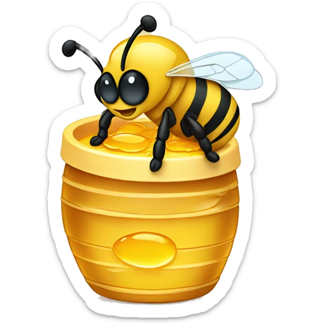 Tired but Happy bee harvesting honey and proud of how things are progress  sticker