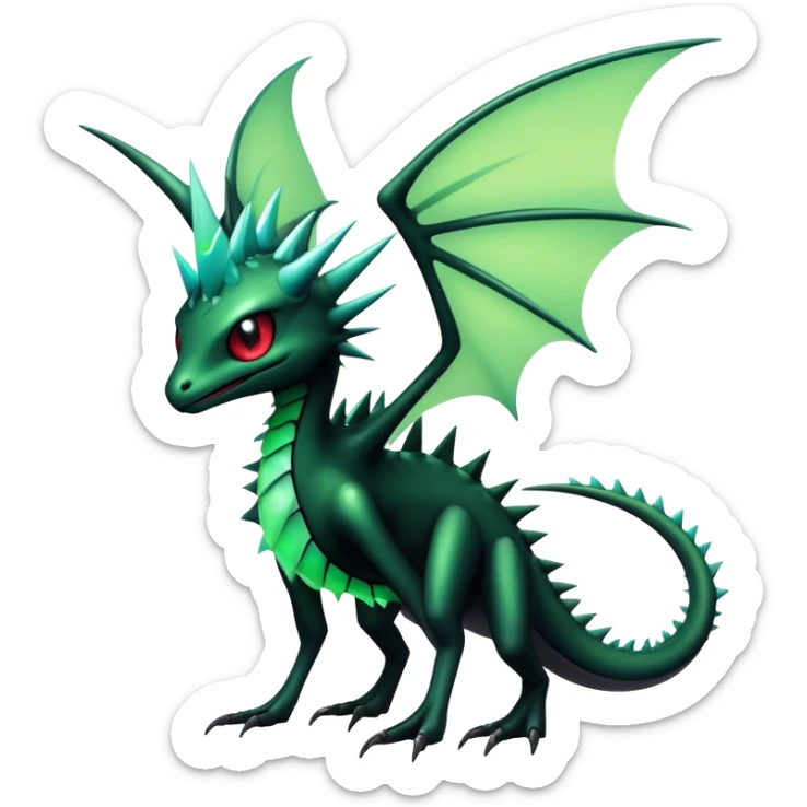 Punk’ish Edgy Futuristic Badass Dark Gothic Flygon-Aurorus-Amaura-Hybrid-Creature sticker