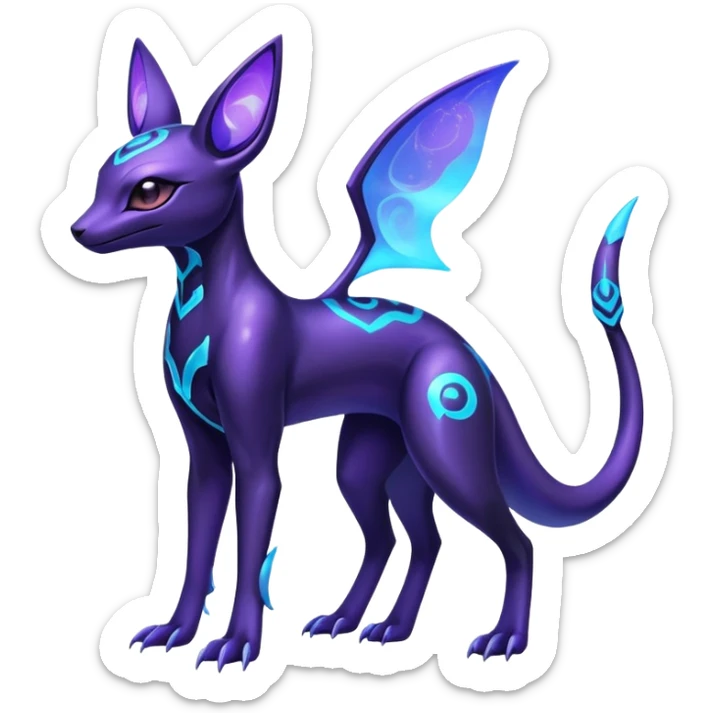 Shiny Ethereal Celestial Futuristic Salandit-Umbreon-Espeon-Hybrid (Full body) sticker