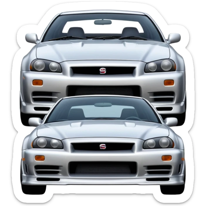 The 1999 Nissan Skyline GT-R R34 is the car used in the movie 2 Fast 2 Furious.  sticker