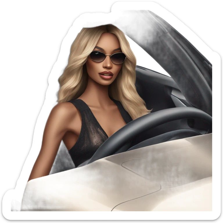 Photo of Victoria secret model driving a car sticker