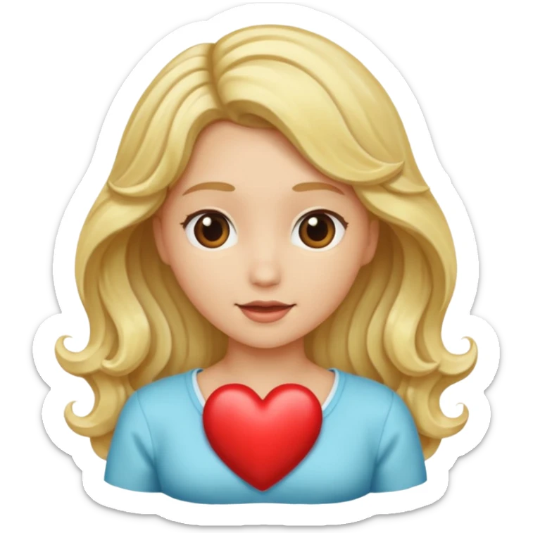 blonde heart just the hair colour not the face sticker