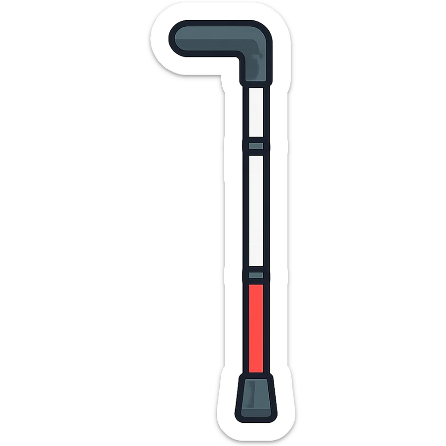 flat toon style caricatura plana y moderna de un bastón para baja visión sticker