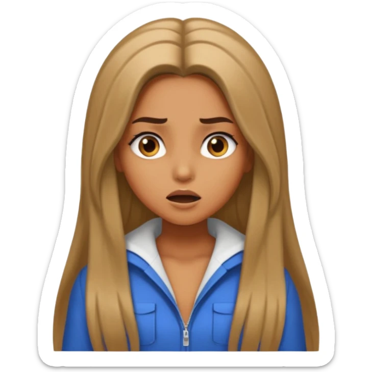 pretty long hair girl middle parted, amazed, good clothes, tanned, baddie, RELLY PREETY, BADDIE, DRESSED AS A BADDIE, REALLY LONG, MIDLE PARTEDLIGHT BROWN HAIR sticker