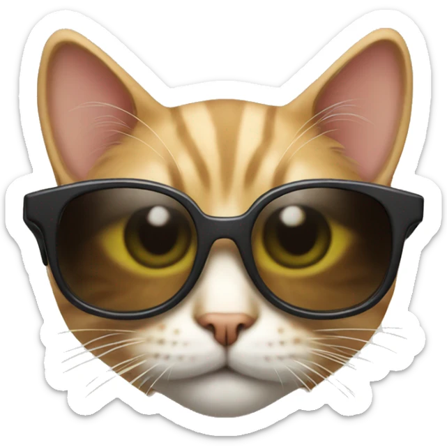 Cat with sunglasses sticker