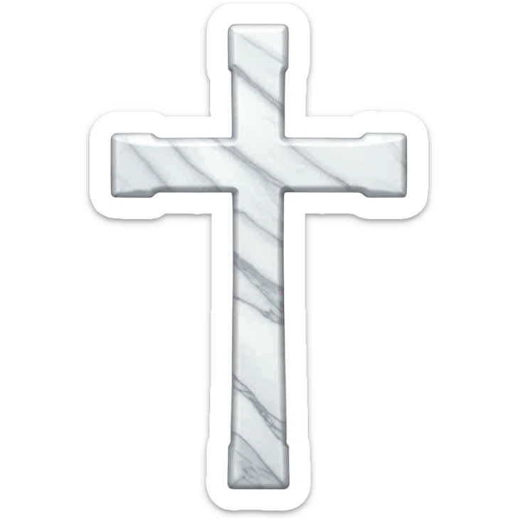 White marble cross sticker