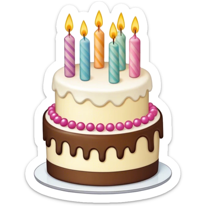 haz un stiker que diga happy birthday Mía, y que sea aesthetic con tortita sticker