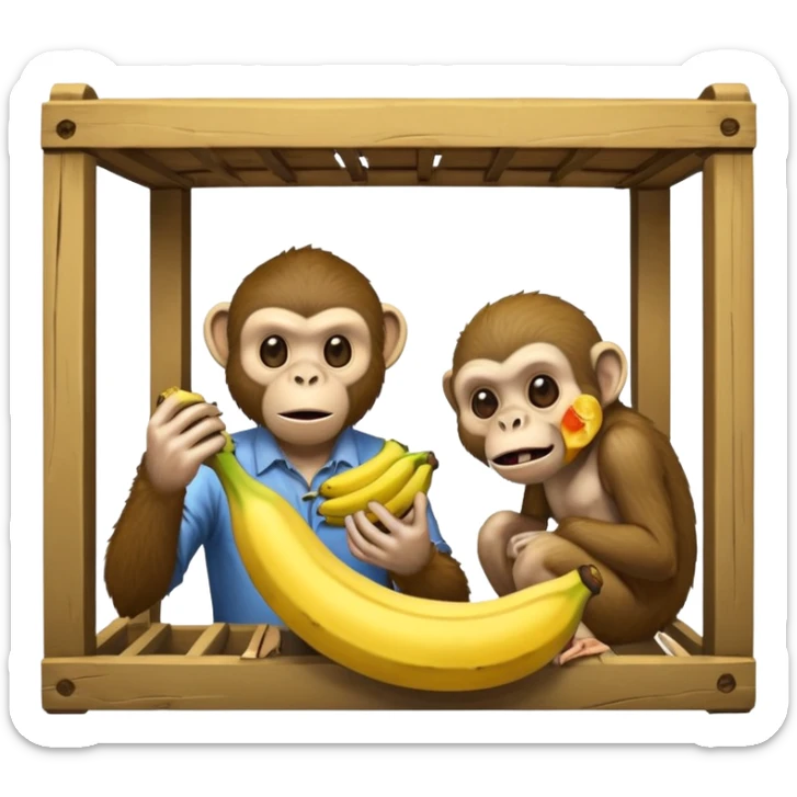 Make a monkey eating a banana in a trap to the trap of a trap and a gay zombie is waiting sticker