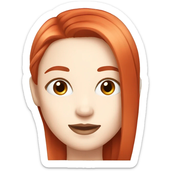 White skin,Women with long straight and piller box red hair and white skin sticker