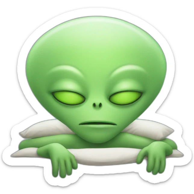 sleeping alien sticker