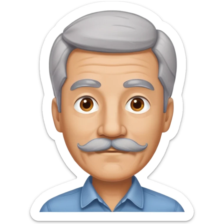 has un señor completo de 57 años, alto, con vigote y canoso sticker