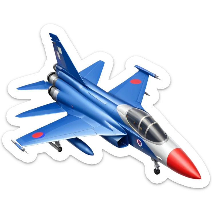 the french mirage fighter jet, and in the background the french flag sticker