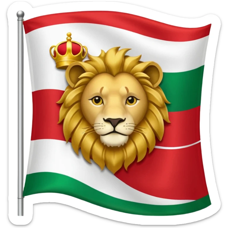 Small Lion and sun logo at the middle of flag in the red white and green flag(up to down ) sticker