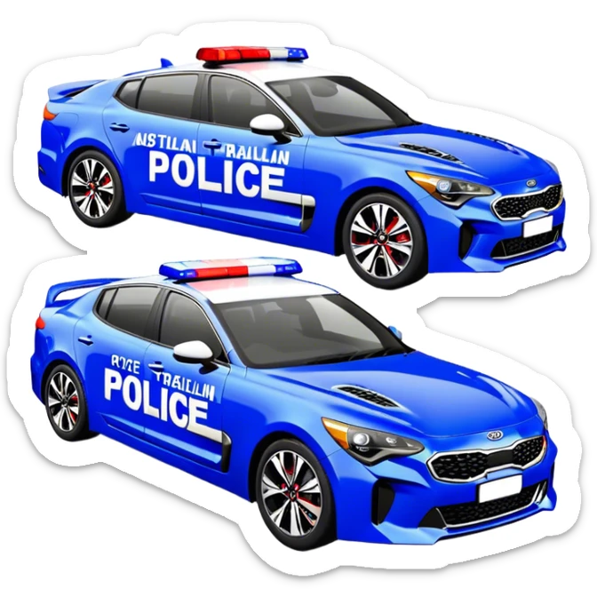 Kia Stinger - Australian Police car (Model Year:2020) (Iconic Australian police colours) sticker