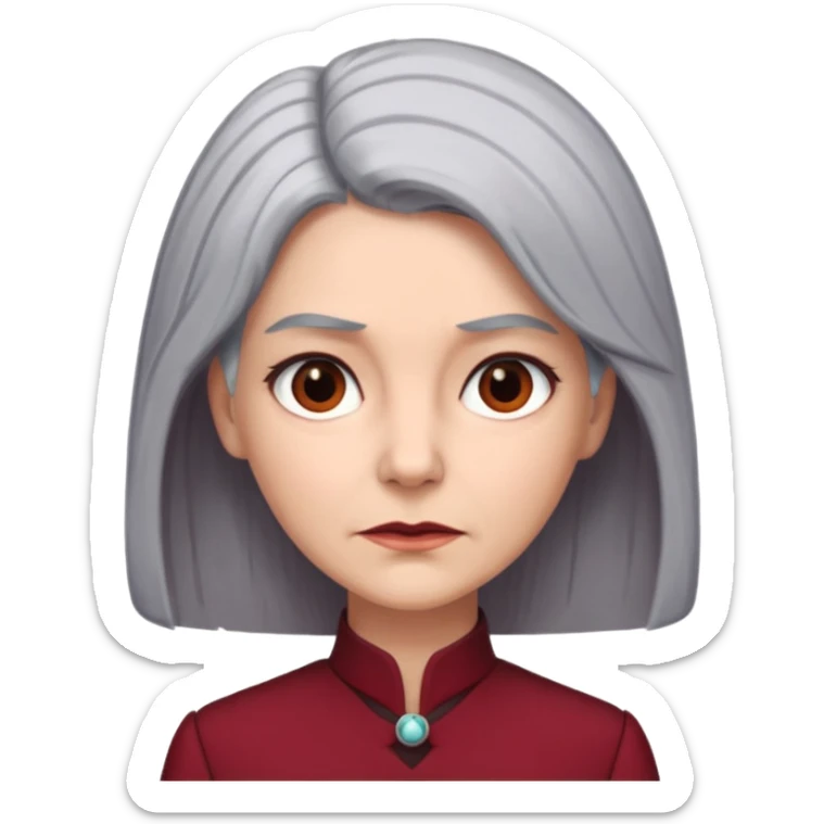 i need an image of a older woman named bonny who is a bind fund manager. where dark red professional dress with grey hair sticker