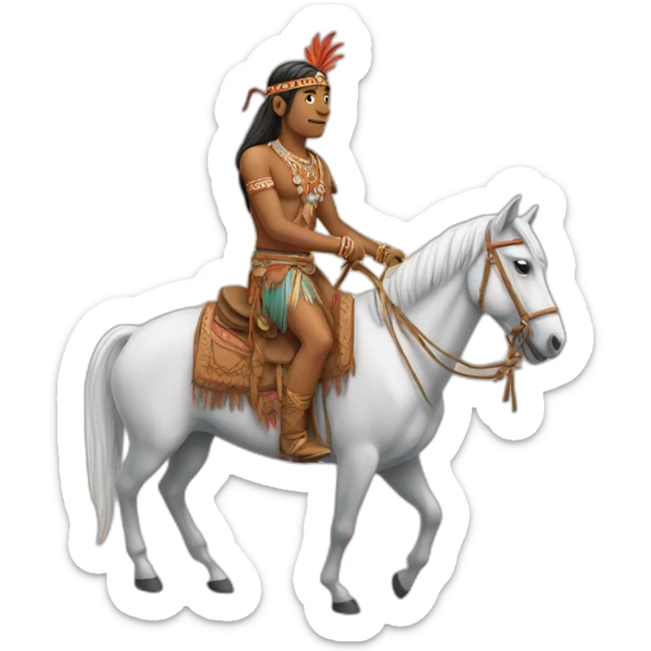 Indian on horse sticker