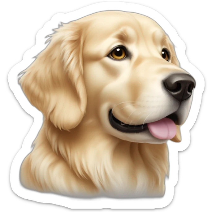 Golden retriever blanc  sticker