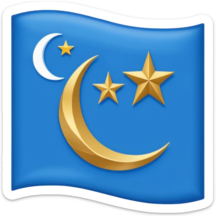 create an uyghur flag emoji. the shape of flag is like usual flag emojis alright sticker