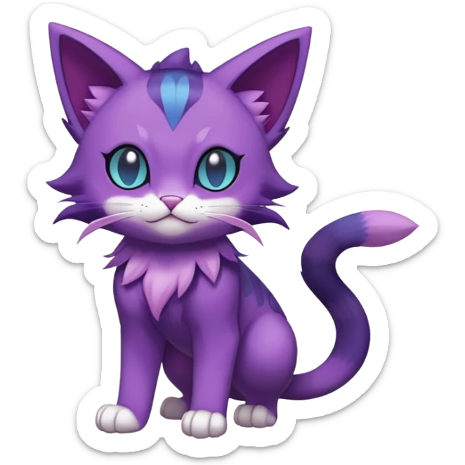 Purrloin-Delcatty-Pokémon-Fakémon-hybrid-creature (full body) sticker