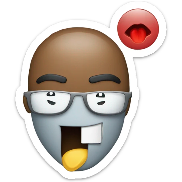 Emoji qui pleure avec une main sur la bouche et une autre si main qui point la tête  sticker