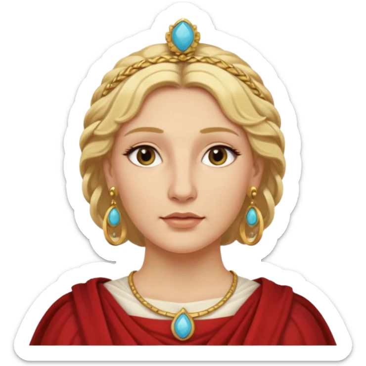 Ancient Roman woman with earrings and blonde hair sticker